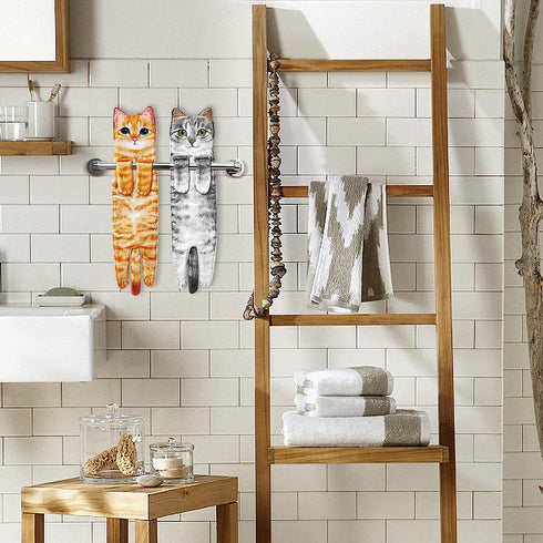 Cat Funny Hand Towels for Bathroom Kitchen